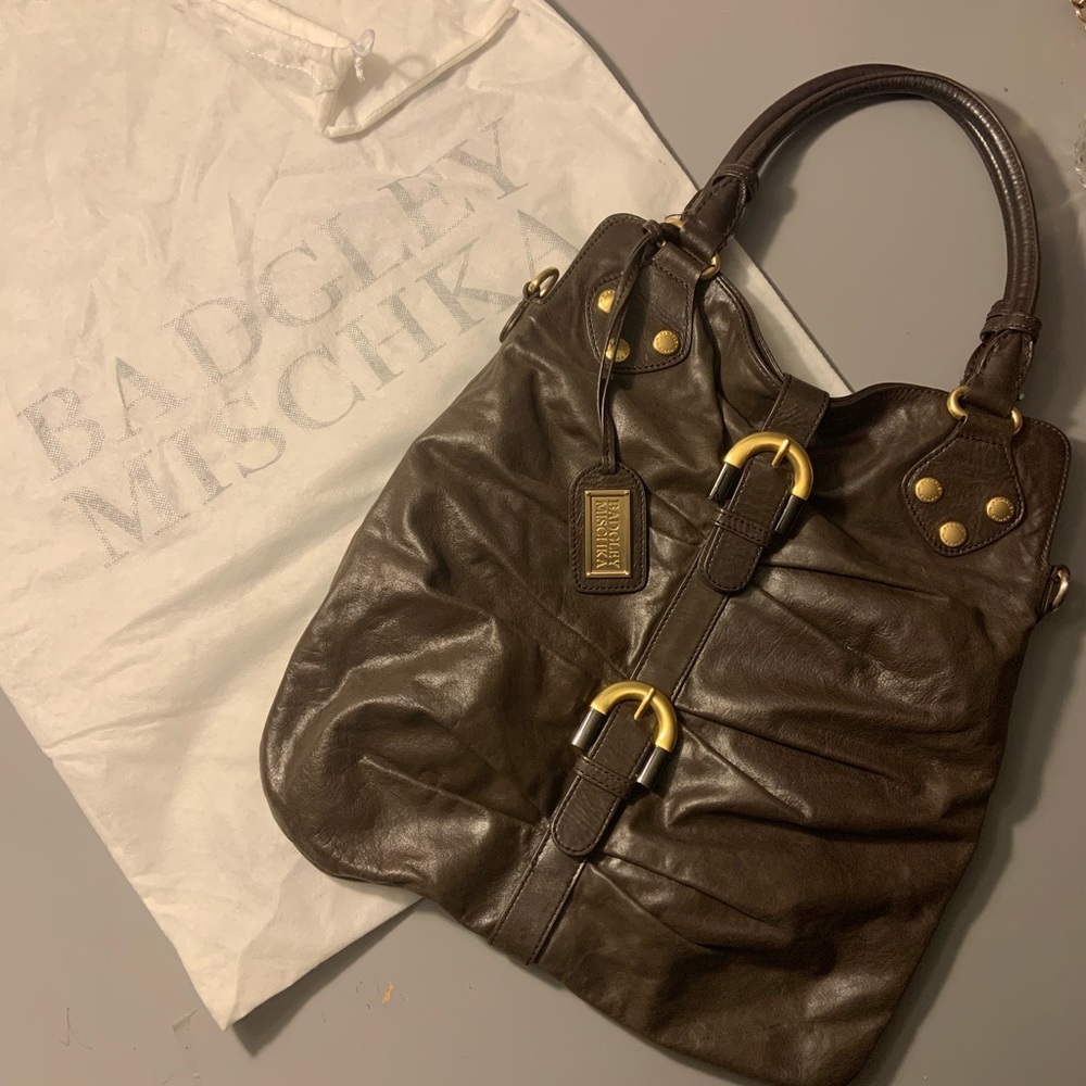 Badgley Mischka Double Buckle Shoulder Bag